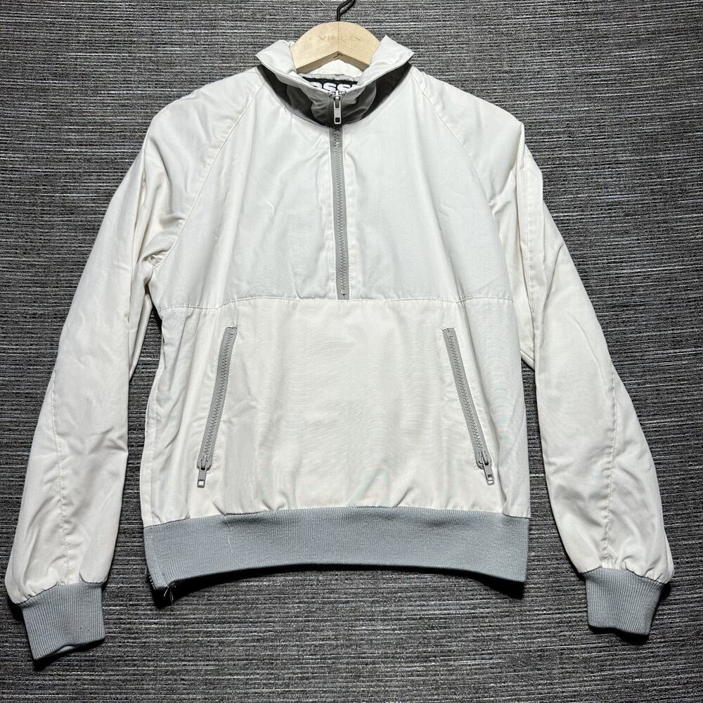 Ossi Ski Wear Vintage Jacket Women's L White 1/2 Zip Pullover Snow